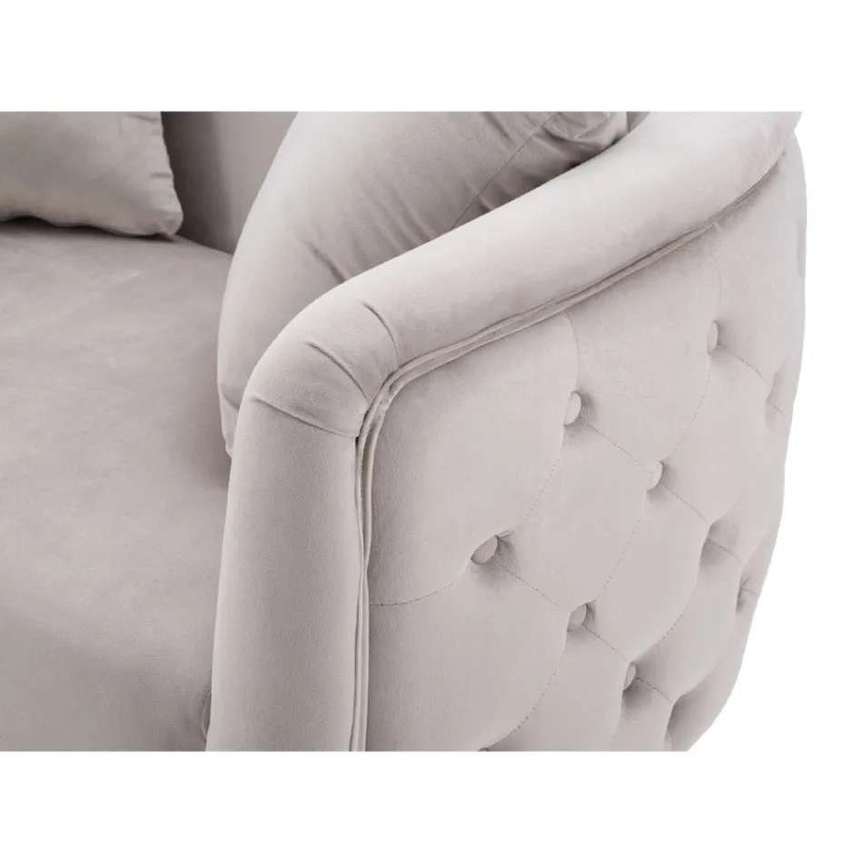 Sofa 2 osobowa tapicerowana aksamitem z żelaznymi nóżkami - Annetta Viadurini