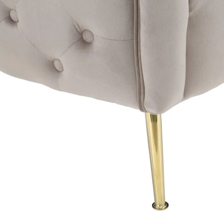 Sofa 2 osobowa tapicerowana aksamitem z żelaznymi nóżkami - Annetta Viadurini