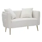 Sofa 2 osobowa tapicerowana aksamitem z żelaznymi nóżkami - Annetta Viadurini