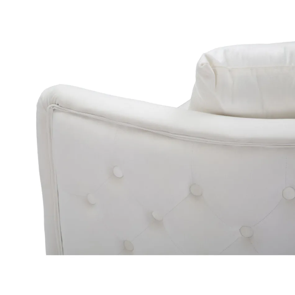 Sofa 2 osobowa tapicerowana aksamitem z żelaznymi nóżkami - Annetta Viadurini