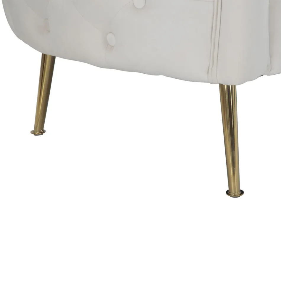 Sofa 2 osobowa tapicerowana aksamitem z żelaznymi nóżkami - Annetta Viadurini