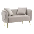 Sofa 2 osobowa tapicerowana aksamitem z żelaznymi nóżkami - Annetta Viadurini