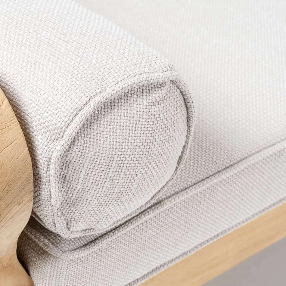 Naturalna sofa i poduszki ogrodowe z drewna tekowego - Circe Viadurini