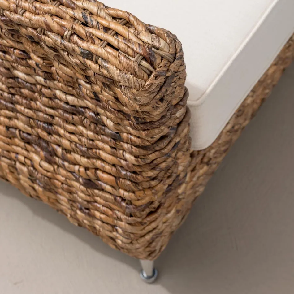 Sofa zewnętrzna 2 lub 3 osobowa w drzewie bananowym z poduszkami - Legolas Viadurini