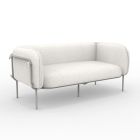 2-osobowa sofa ogrodowa z wyściełanym siedziskiem Made in Italy - Donica Viadurini