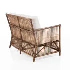 2-osobowa sofa ogrodowa i wewnętrzna z rattanu i poduszkami ze 100% bawełny - Boire Viadurini
