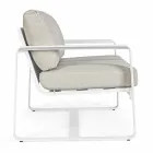 Dwuosobowa sofa zewnętrzna z aluminium z poduszkami z tkaniny - Mirea Viadurini