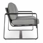 Dwuosobowa sofa zewnętrzna z aluminium z poduszkami z tkaniny - Mirea Viadurini