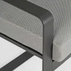 Dwuosobowa sofa zewnętrzna z aluminium z poduszkami z tkaniny - Mirea Viadurini