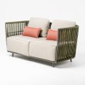 2-osobowa sofa zewnętrzna z aluminium i tkania - Eugene