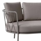 Dwuosobowa sofa zewnętrzna z metalu i tkaniny z poduszkami Made in Italy - Olma Viadurini