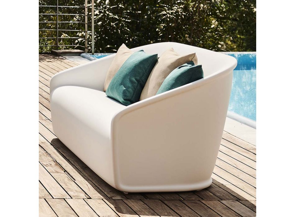 2-osobowa sofa zewnętrzna z kolorowego polietylenu Made in Italy - lipiec Viadurini