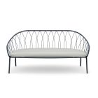 Dwuosobowa sofa ogrodowa z metalu i poduszki Made in Italy - Fontana Viadurini