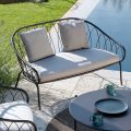2-osobowa sofa ogrodowa z metalu i poduszki Made in Italy - Fontana