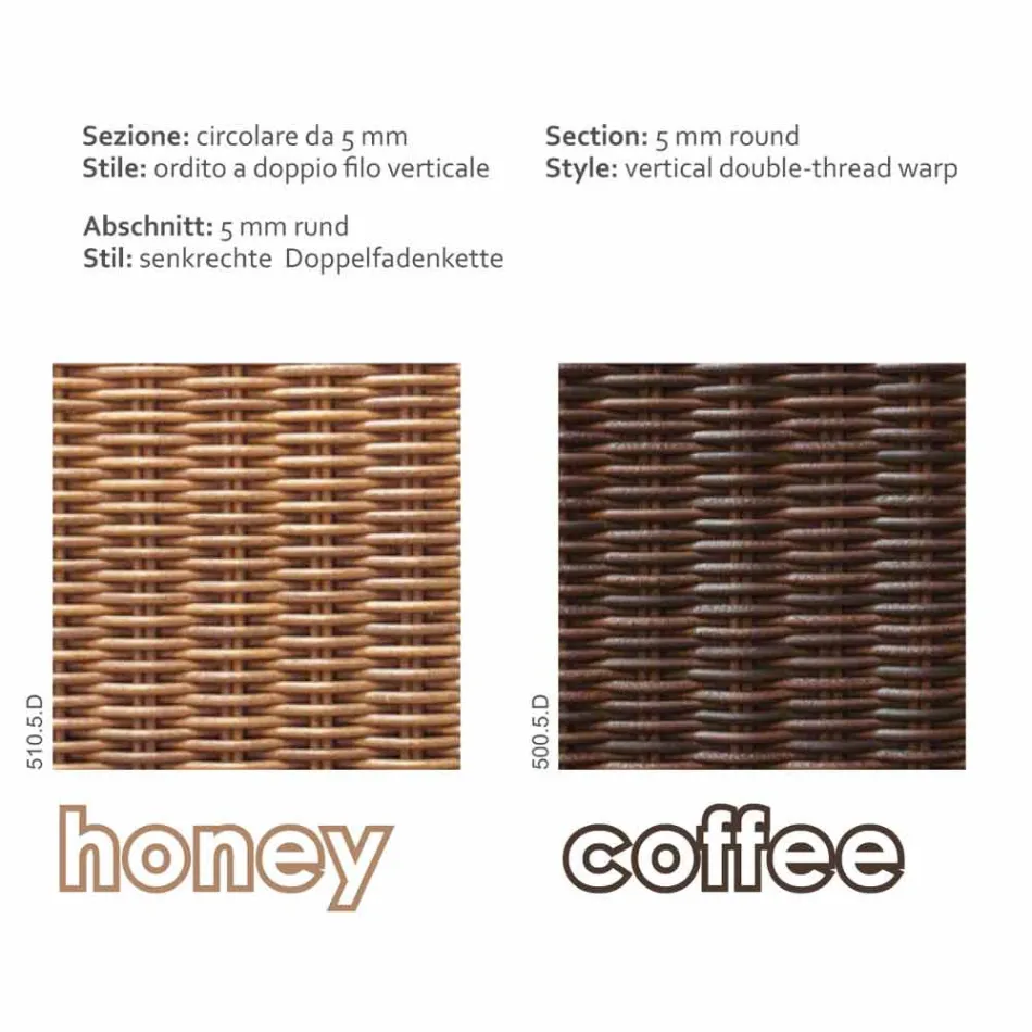 2 osobowa rozkładana z ogrodu polietylen ręcznie Jonny Viadurini