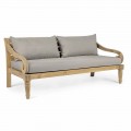 Dwuosobowa sofa ogrodowa z drewna tekowego ze zdejmowanymi poduszkami, Homemotion - Harry