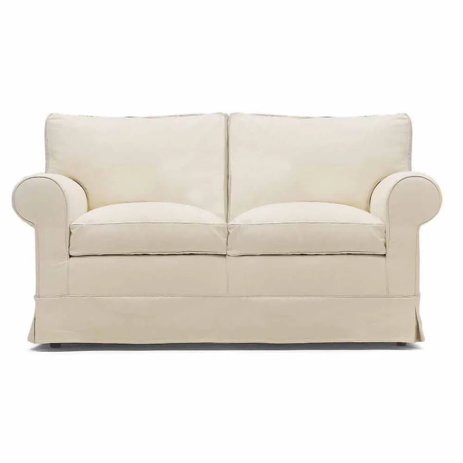 Sofa 2-osobowa tapicerowana i pokryta tkaniną Made in Italy - Andromeda Viadurini