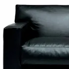 Dwuosobowa skórzana sofa ze stopami z drewna orzechowego Made in Italy - Alessandria Viadurini