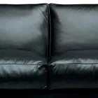 Dwuosobowa skórzana sofa ze stopami z drewna orzechowego Made in Italy - Alessandria Viadurini