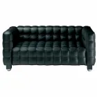 Sofa 2-osobowa tapicerowana skórą z efektem pikowania Made in Italy - Vesuvio Viadurini
