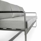 3-osobowa sofa zewnętrzna z poduszkami oparcia i siedziskiem z tkaniny - Mirea Viadurini