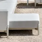 3-osobowa sofa ogrodowa z aluminium z pufą i szezlongiem - Filomena Viadurini