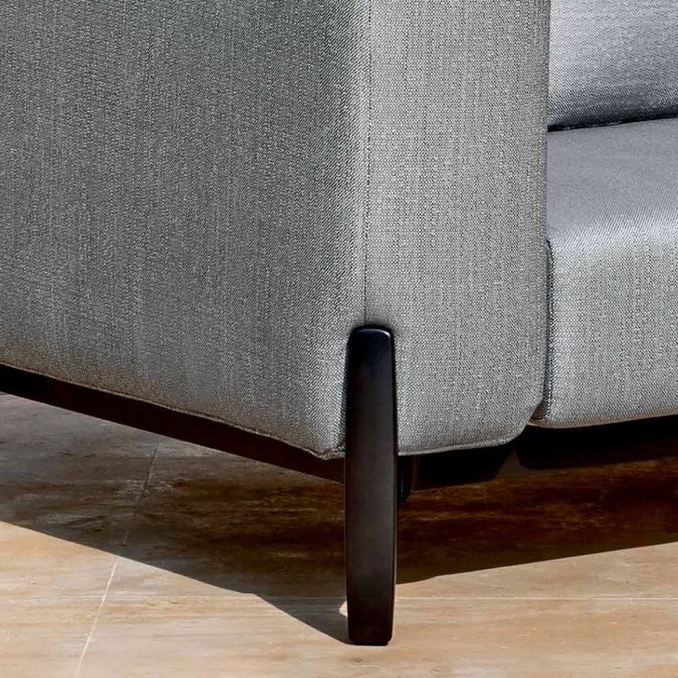 3-osobowa sofa ogrodowa z aluminium z pufą i szezlongiem - Filomena Viadurini