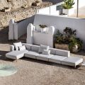 Aluminiowa 3-osobowa sofa zewnętrzna z pufą i szezlongiem - Filomena