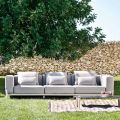 3-osobowa sofa zewnętrzna z aluminium i wysokiej jakości tkaniny - Filomena