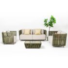 3-osobowa sofa zewnętrzna z aluminium i tkania - Eugene Viadurini