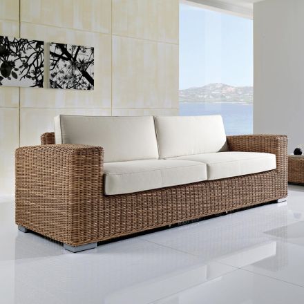 3-osobowa sofa ogrodowa z ręcznie tkanego polirattanu - Yoko Viadurini