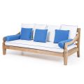 3-osobowa sofa ogrodowa ze szczotkowanego naturalnego drewna tekowego - Artes