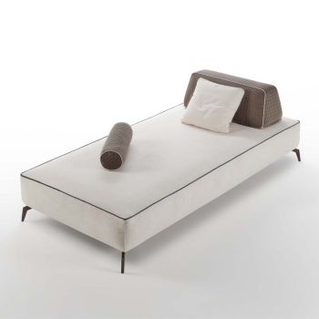 3-osobowa sofa do salonu ze zdejmowanej białej tkaniny Made in Italy - Mykonos