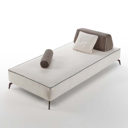 3-osobowa sofa do salonu ze zdejmowanej białej tkaniny Made in Italy - Mykonos Viadurini