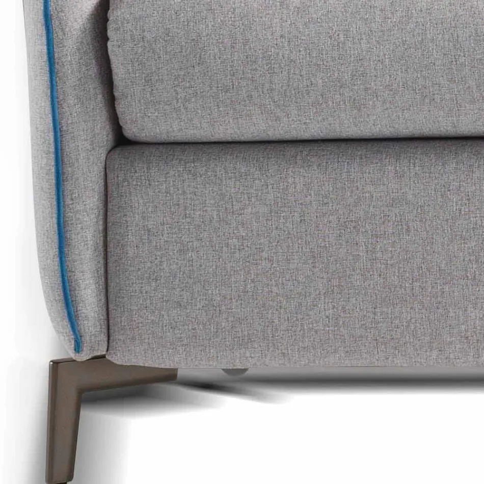 Sofa designerska 3-osobowa dł. 185 cm tkanina / ekoskóra wyprodukowana we Włoszech Erica Viadurini