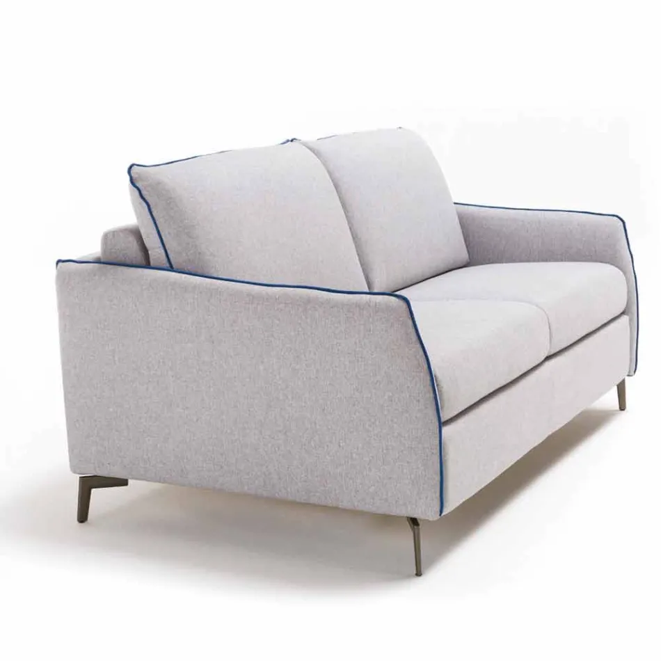 Sofa designerska 3-osobowa dł. 185 cm tkanina / ekoskóra wyprodukowana we Włoszech Erica Viadurini