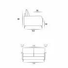 Sofa designerska 3-osobowa dł. 185 cm tkanina / ekoskóra wyprodukowana we Włoszech Erica Viadurini