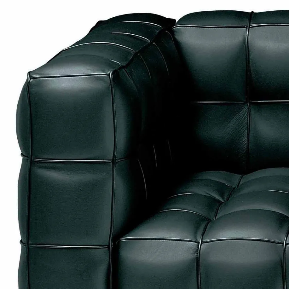 Sofa 3-osobowa w jakości Made in Italy Pikowana skóra z efektem - Vesuvius Viadurini