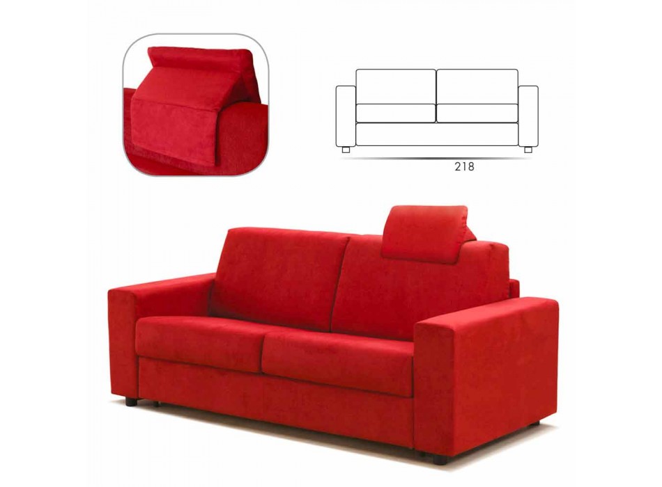 Sofa trzyosobowa maxi o nowoczesnym designie ekoskóra / tkanina wyprodukowana we Włoszech Mora Viadurini