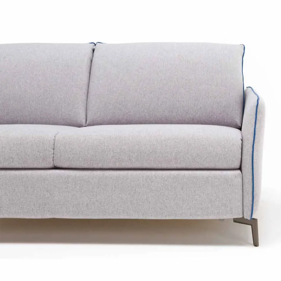 Sofa 3 osobowa maxi L205 cm nowoczesny design z ekoskóry / tkaniny Erica Viadurini