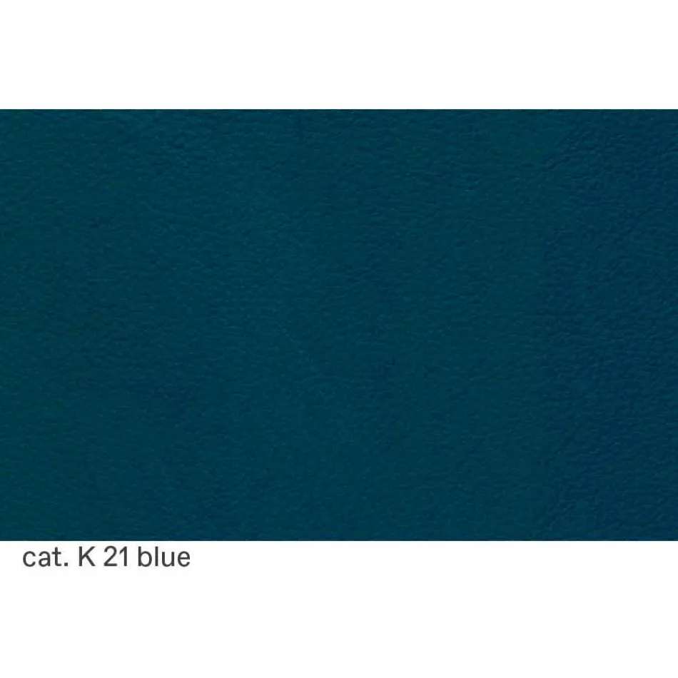 Sofa 3-osobowa tapicerowana skórą z lakierowanymi stopami Made in Italy - Idra Viadurini