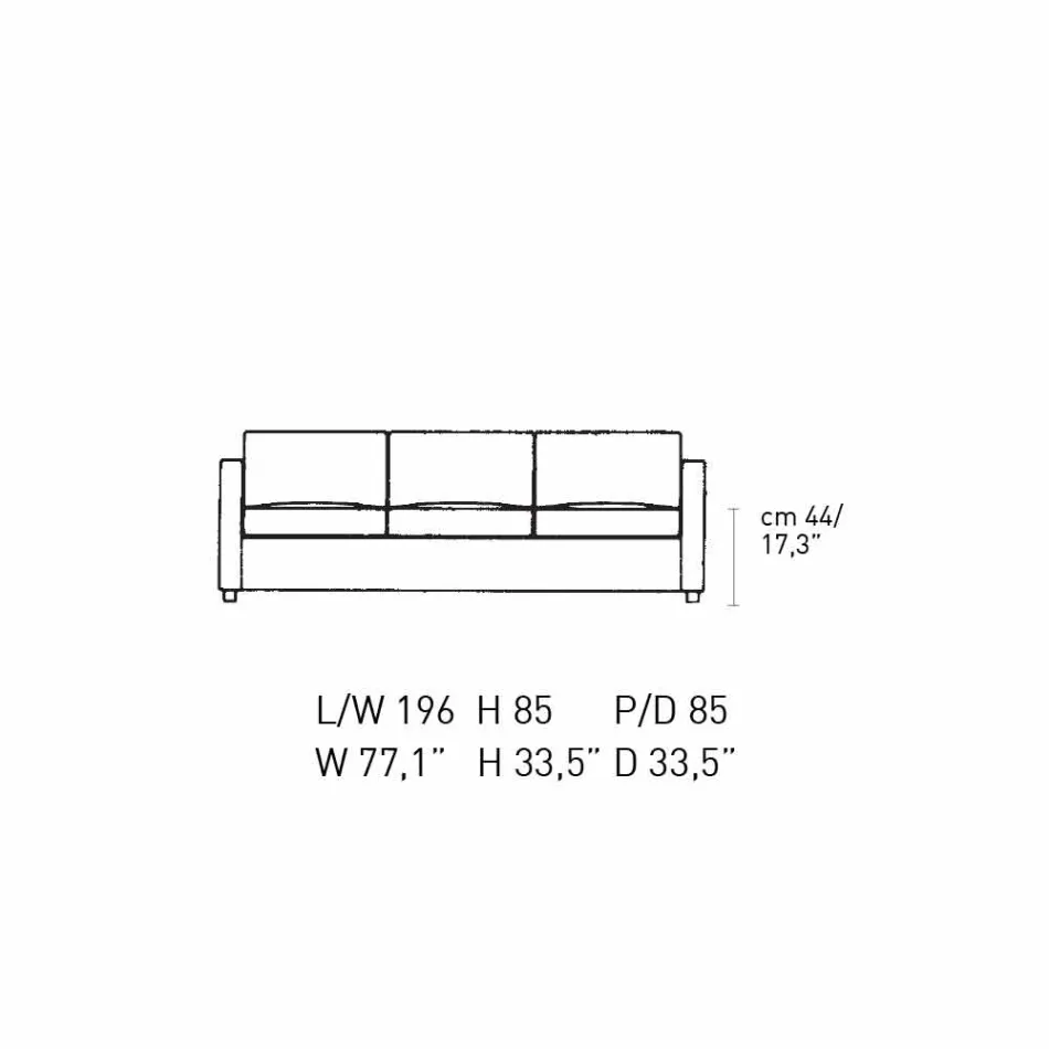 Sofa 3-osobowa tapicerowana wysokiej jakości skórą Made in Italy - Centauro Viadurini