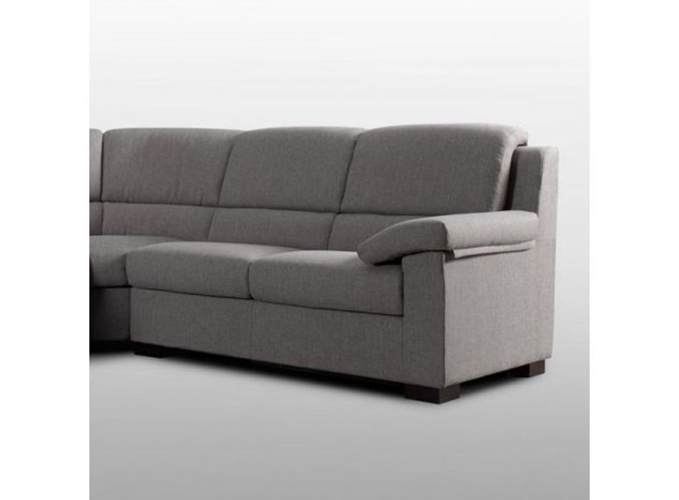 5-osobowa sofa narożna z jasnoszarej tkaniny Made in Italy - Budapeszt Viadurini