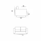 Sofa dwuosobowa o nowoczesnym designie z imitacji skóry / tkaniny wykonana we Włoszech Mora Viadurini