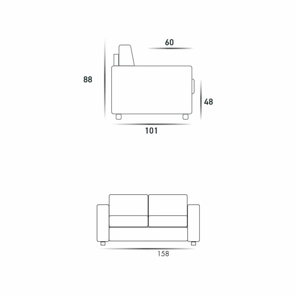 Sofa dwuosobowa o nowoczesnym designie z imitacji skóry / tkaniny wykonana we Włoszech Mora Viadurini