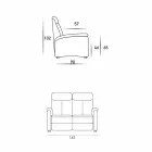 Nowoczesna dwuosobowa sofa ze skóry, ekoskóry lub tkaniny Gelso Viadurini