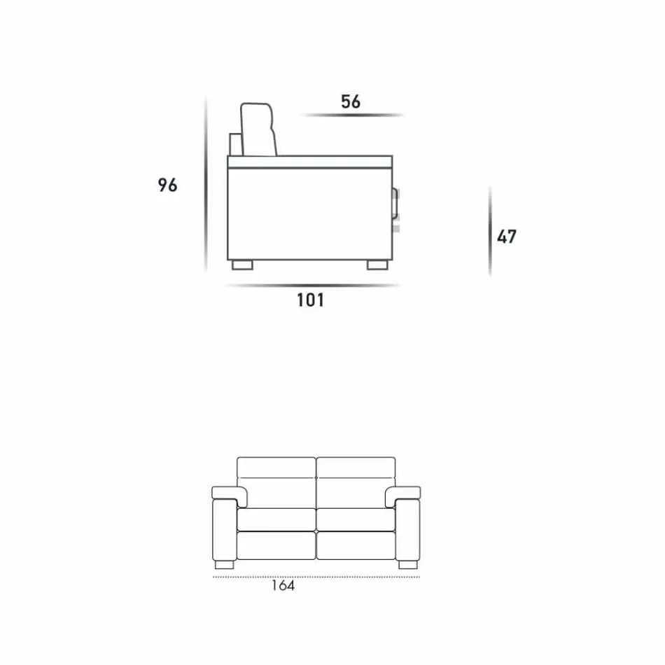 Zaprojektuj dwuosobową sofę z tkaniny lub ekoskóry Lilia, wyprodukowanej we Włoszech Viadurini