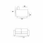 Nowoczesna dwuosobowa sofa maxi z ekoskóry / tkaniny wyprodukowanej we Włoszech Mora Viadurini