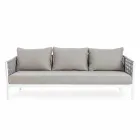 Homemotion - 3-osobowa sofa zewnętrzna Rubio w kolorze białym i szarym Viadurini