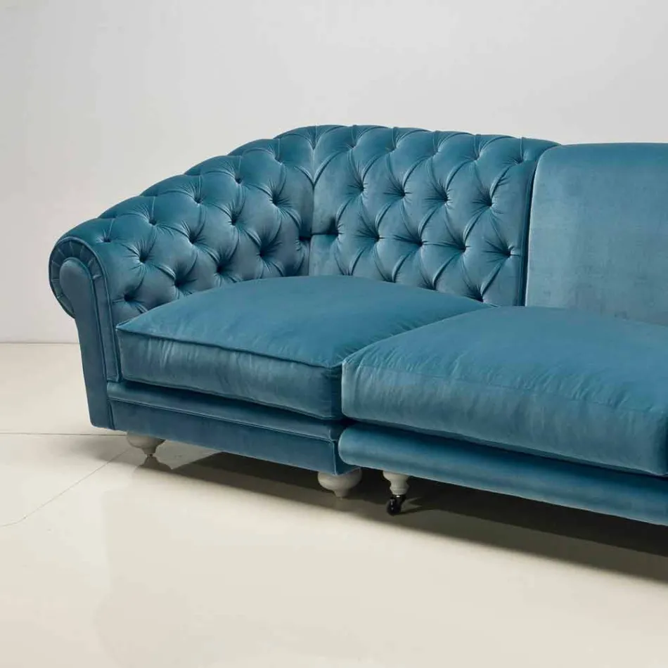 Klasyczna luksusowa narożnikowa sofa, wykonana we Włoszech, Narciso Viadurini